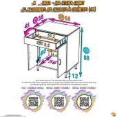 Modilayn DOQU (M) Set Ocak Altı Dolap 60x88x56 cm Çekmeceli, Kapaklı ve 1 Gözlü Tüp Bölmelidir - 6