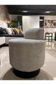 BRBSTORE Dokuma Kumaş Sandıklı Silindir Dekoratif Katlanabilir Berjer Puf Orta Sehpa - 4