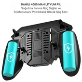 Polham 4000mAh Şarjlı Telefon Soğutucu ve Oyun Kolu, 6 Parmak Mobil Oyun Konsolu, Tüm Telefonlara Uyumlu - 6