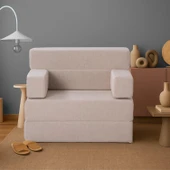 Homedius Melisa Tek Kişilik Katlanır Yatak Katlanır Koltuk Bej Tek - 1