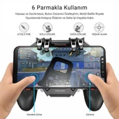 Polham 1200mAh Şarjlı Telefon Soğutucu ve Oyun Kolu, 6 Parmak Mobil Oyun Konsolu, Tüm Telefonlara Uyumlu - 8