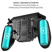 Polham 1200mAh Şarjlı Telefon Soğutucu ve Oyun Kolu, 6 Parmak Mobil Oyun Konsolu, Tüm Telefonlara Uyumlu - 6