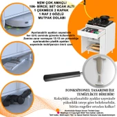 Modilayn QPLAS (M) Set Ocak Altı Dolap 60x88x56 cm Çekmeceli, Kapaklı 2 Göz Raf Bölmeli - 7