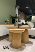 BRBSTORE Bohem 3'lü meşe mantar sehpa - 1