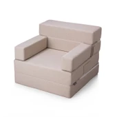 Homedius Melisa Tek Kişilik Katlanır Yatak Katlanır Koltuk Bej Tek - 4