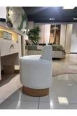 BRBSTORE Tedy Kumaş Silindir Dekoratif Berjer Puf Orta Sehpa - 2