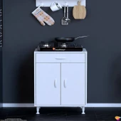 Modilayn DOQU (M) Set Ocak Altı Dolap 60x88x56 cm Çekmeceli, Kapaklı ve 1 Gözlü Tüp Bölmelidir - 3