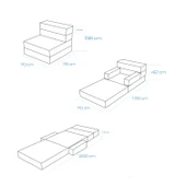 Homedius Melisa Tek Kişilik Katlanır Yatak Katlanır Koltuk Bej Tek - 8