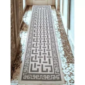 Pamuklu Bukle Lüks Kilim, Yolluk (80x300)-Luma Kreme Kahve - 1