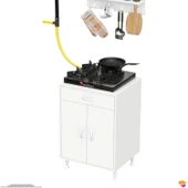 Modilayn QPLAS (M) Set Ocak Altı Dolap 60x88x56 cm Çekmeceli, Kapaklı 2 Göz Raf Bölmeli - 9