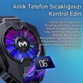 Polham 7500RPM Buz Tipi Radyatörlü Led Işıklı Telefon Soğutucu Fan, Sıcaklık Göstergeli Sessiz Soğutucu - 11