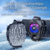 Polham 7500RPM Buz Tipi Radyatörlü Led Işıklı Telefon Soğutucu Fan, Sıcaklık Göstergeli Sessiz Soğutucu - 9