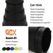 Gdx SN-01 120mm Çaplı Petekli Snoot Bowens Adaptörlü Stüdyo Flaş Aksesuarı - 3