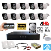 ARNA 10 KAMERALI WATERPROOF 3.6 MM LENS 1080P H.265 1 TB HDD DAHİL AHD GÜVENLİK SETİ - ST2101 - 1