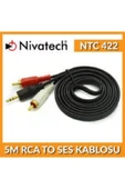 NIVATECH 5 Metre 3.5mm Erkek 2rca Stereo Aux Kablo - 2