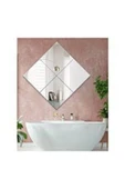 DEKORATİF TASARIM KARE AYNA 4 MM CAM KENARLARI RODAJLI 30x30  CM 4 ADET - 1