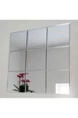 DEKORATİF TASARIM KARE AYNA 4 MM CAM KENARLARI RODAJLI 25x25 CM 5 ADET - 5