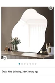 DEKORATİF TASARIM ASİMETRİK MODELLİ AYNA 4 MM CAM KENARLARI RODAJLI 38X45 CM - 1