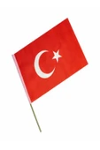 Türk  Bayrağı Ahşap Çıtalı Kuşe Kağıt 20X30 20 adet - 1