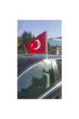 6 Adet Araç Oto Araba Camı Konvoy Bayrak Direği - 30x45 Cm Otomobil Bayrak Direği - 4