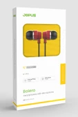 JO-K64  Uyumlu Bolero Universal 3.5mm Mikrofonlu Kulaklık Siyah-Kirmizi - 3