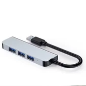 Fh25 USB-A  Çoklayıcı 4xUSB-A 3.0 Portlu Yüksek Hızlı Veri Aktarımlı Kompakt Hub Adaptör - 2