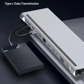 USB-C 12 in 1 Çoklayıcı PD100W Hızlı Şarj VGA Ethernet HDMI SD USB-A Type-C Portlu Adaptör - 1