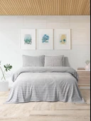 Merinos Modern Twist 3 Parça Çift Kişilik Battaniye Seti Kutulu 220x240 Açık Gri thumbnail 2