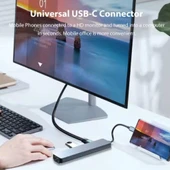 USB-C 10 in 1 Çoklayıcı PD100W Hızlı Şarjlı 4xUSB-A Ethernet HDMI SD TF Girişli Adaptör - 2