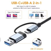FH28 USB-C Çoklayıcı 5xUSB-A 3.0 2xUSB-C Portlu USB-C + USB-A Girişli Adaptör - 1
