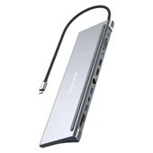 USB-C 12 in 1 Çoklayıcı PD100W Hızlı Şarj VGA Ethernet HDMI SD USB-A Type-C Portlu Adaptör - 2