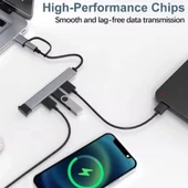 ACL 4 in 1 USB-C Hub 2 USB-A 2 USB-C Çıkışlı USB-A+C Girişli Metal Çoklayıcı Dönüştürücü Adaptör - 2