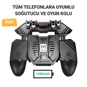 Coofbe 1200Mah Bataryalı 6 Parmak Telefon Soğutucu Nişan Tetik Tuşu Profesyonel Mobil Oyun Konsolu - 1
