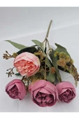 27 CM PEMBE ŞAKAYIK GÜLLÜ ARANJMAN ÇİÇEKLER VAZO SAKSI DEKOR SÜSÜ thumbnail 1