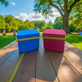 Rainbow 2'li Mavi Pembe Kare Kova Piknik Sepeti Meyve Kovası - 2