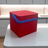 Rainbow Kırmızı Kare Kova Piknik Sepeti Meyve Kovası - 2