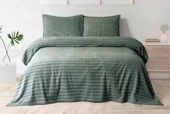 Merinos Modern Twist 3 Parça Çift Kişilik Battaniye Seti Kutulu 220x240 Haki - 1