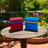 Rainbow 2'li Kırmızı Mavi Kare Kova Piknik Sepeti Meyve Kovası - 2