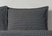 Merinos Modern Twist 3 Parça Çift Kişilik Battaniye Seti Kutulu 220x240 Koyu Gri - 3