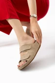 Albishoes Alane Hafif Topuklu Çift Bant İki Cırtlı Anatomik Konfor Kadın Günlük Ev Dışarı Terlik - 3