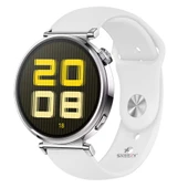 Sneezy Huawei Watch GT5 41mm İle Uyumlu Yumuşak PureLux Soft Silikon Kordon  Beyaz thumbnail 1