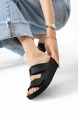 Albishoes Alane Hafif Topuklu Çift Bant İki Cırtlı Anatomik Konfor Kadın Günlük Ev Dışarı Terlik - 3