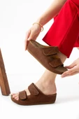 Albishoes Alane Hafif Topuklu Çift Bant İki Cırtlı Anatomik Konfor Kadın Günlük Ev Dışarı Terlik - 4