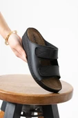 Albishoes Alane Hafif Topuklu Çift Bant İki Cırtlı Anatomik Konfor Kadın Günlük Ev Dışarı Terlik - 5