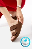 Albishoes Alane Hafif Topuklu Çift Bant İki Cırtlı Anatomik Konfor Kadın Günlük Ev Dışarı Terlik - 1