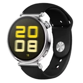 Sneezy Huawei Watch GT5 41mm İle Uyumlu Yumuşak PureLux Soft Silikon Kordon  Siyah - 1