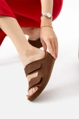 Albishoes Alane Hafif Topuklu Çift Bant İki Cırtlı Anatomik Konfor Kadın Günlük Ev Dışarı Terlik - 3