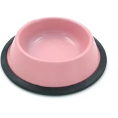 Pembe Çelik Kedi Köpek Mama-Su Kabı 16 Cm - 1