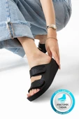 Albishoes Alane Hafif Topuklu Çift Bant İki Cırtlı Anatomik Konfor Kadın Günlük Ev Dışarı Terlik - 1