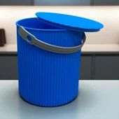 Rainbow 2li Yeşil Mavi Yuvarlak Kova Piknik Sepeti Meyve Kovası - 5